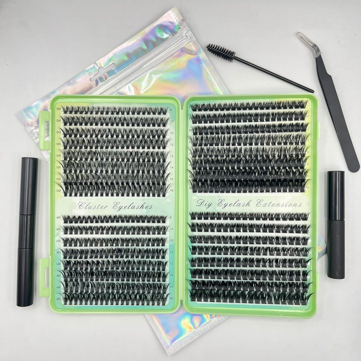 Cluster False Eyelashes Kit – Natural to Dramatic Volume, Complete Application Set