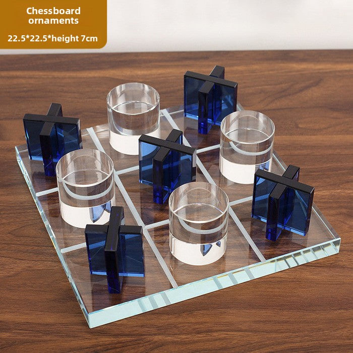 Modern Crystal Chessboard Decor