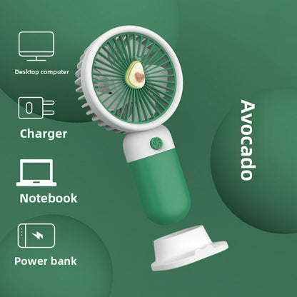 Cartoon Fruit Handheld Mini Fan – USB Rechargeable, 3-Speed