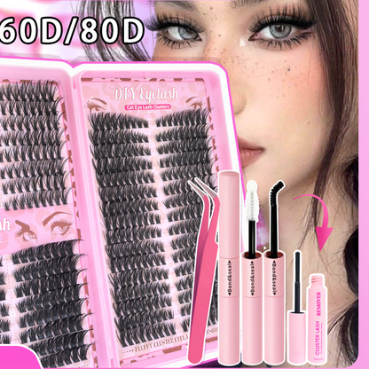 Segmented False Eyelashes Book Set — 40/60/80D Volume Lashes