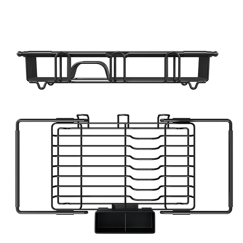 Retractable Sink Dish Drain Rack with Cup Holder