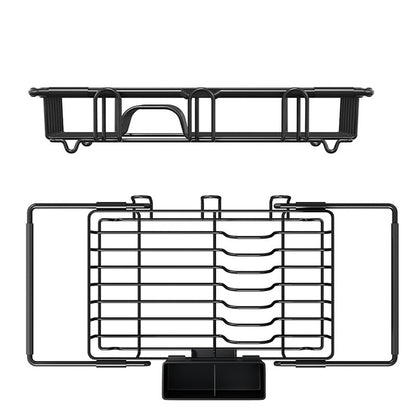 Retractable Sink Dish Drain Rack with Cup Holder
