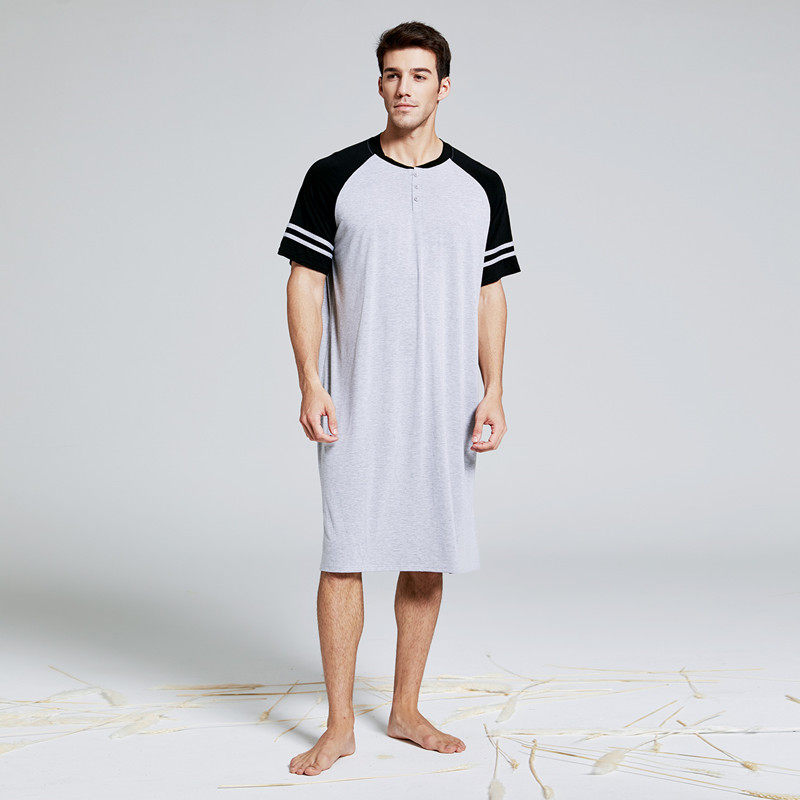 Men's Modal Loungewear Nightgown – Long One-Piece Robe