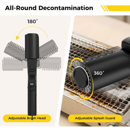Electric Grill Brush — 500 RPM High-Speed Cleaning, 4000mAh Battery