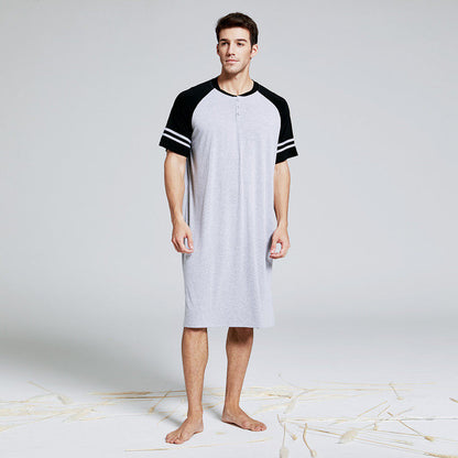 Men's Modal Loungewear Nightgown – Long One-Piece Robe
