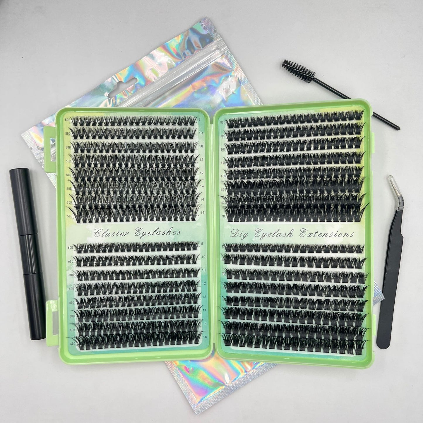 Cluster False Eyelashes Kit – Natural to Dramatic Volume, Complete Application Set