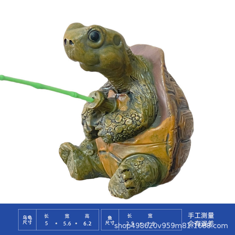 Fishing Turtle Garden Decoration Ornament
