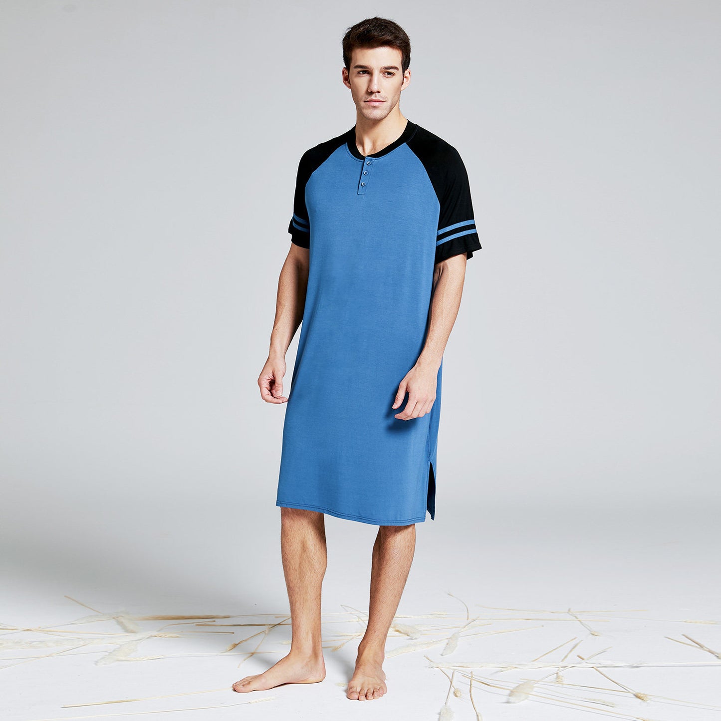Men's Modal Loungewear Nightgown – Long One-Piece Robe