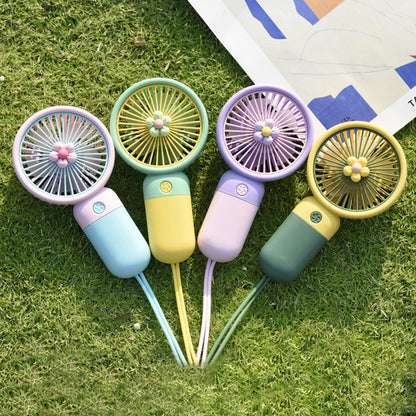 Cartoon Fruit Handheld Mini Fan – USB Rechargeable, 3-Speed