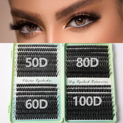 Cluster False Eyelashes Kit – Natural to Dramatic Volume, Complete Application Set