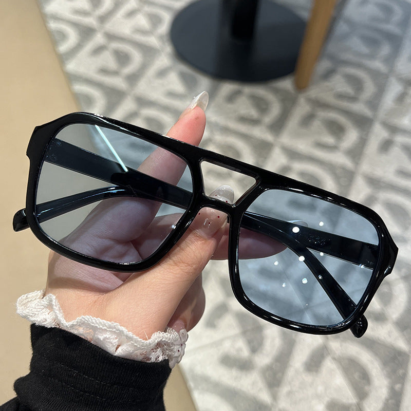 Candy Color Double Bridge Square Sunglasses — UV Protection