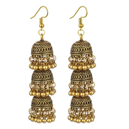 Bohemian Hollow Tassel Drop Earrings – Gold & Silver