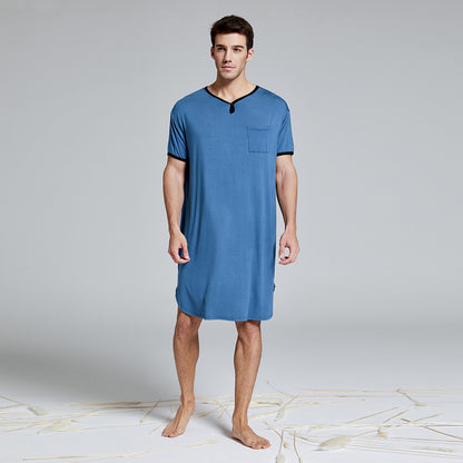 Men's Modal Loungewear Nightgown – Long One-Piece Robe