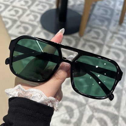 Candy Color Double Bridge Square Sunglasses — UV Protection