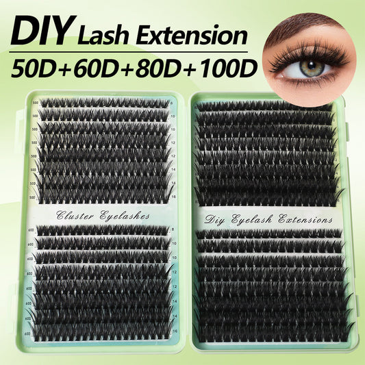 Cluster False Eyelashes Kit – Natural to Dramatic Volume, Complete Application Set