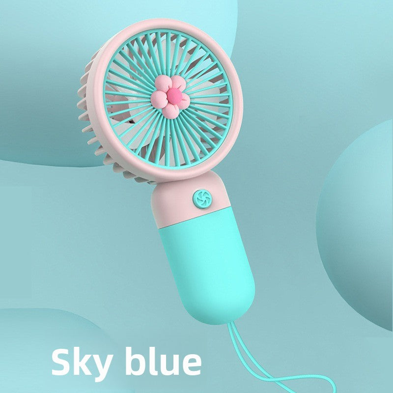 Cartoon Fruit Handheld Mini Fan – USB Rechargeable, 3-Speed