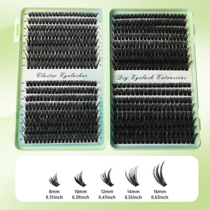 Cluster False Eyelashes Kit – Natural to Dramatic Volume, Complete Application Set