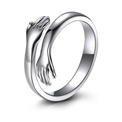 Adjustable Geometric Embrace Ring — Gold & Silver Stainless Steel