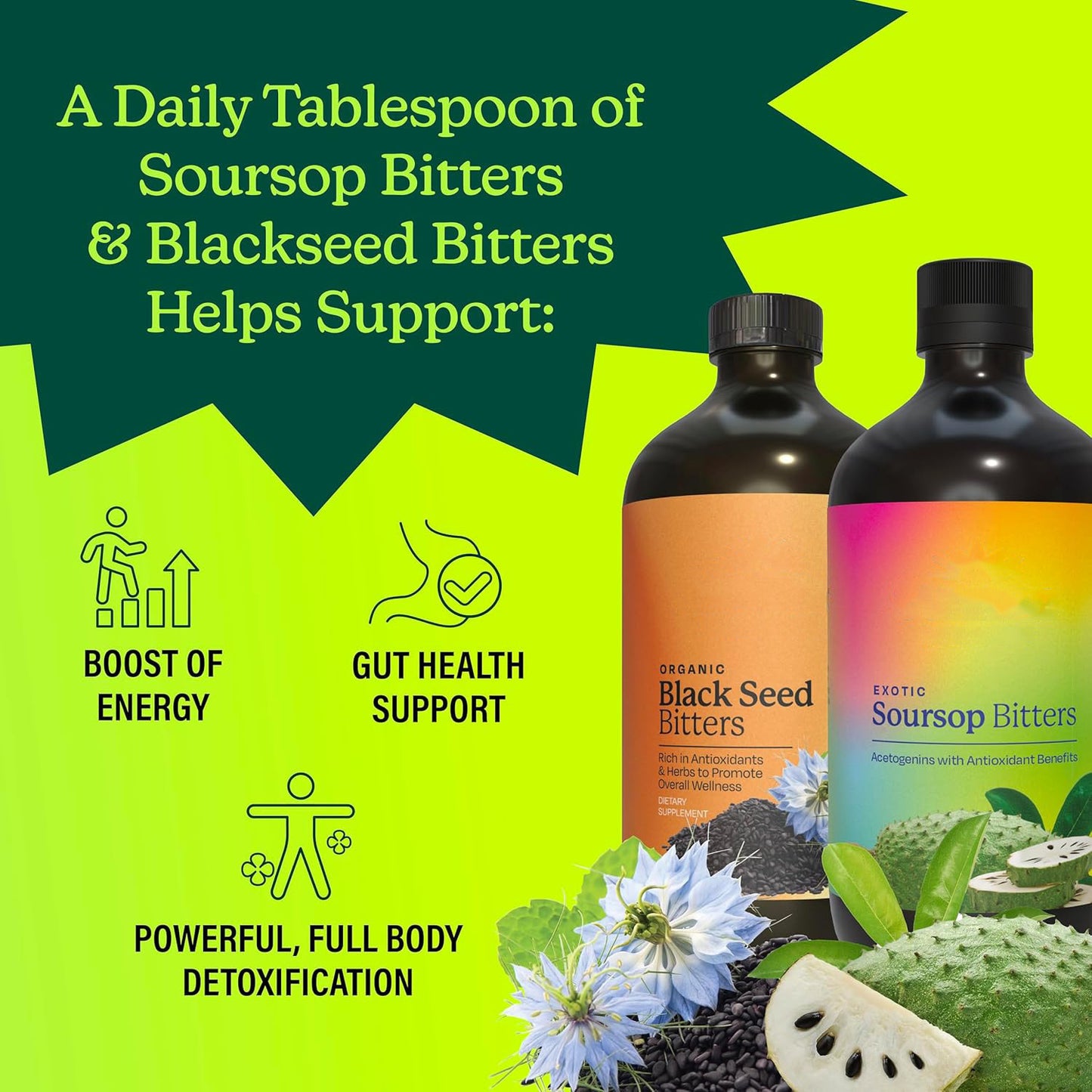 Natural Bitter Drops Supplement — Black Seed Oil & Soursop