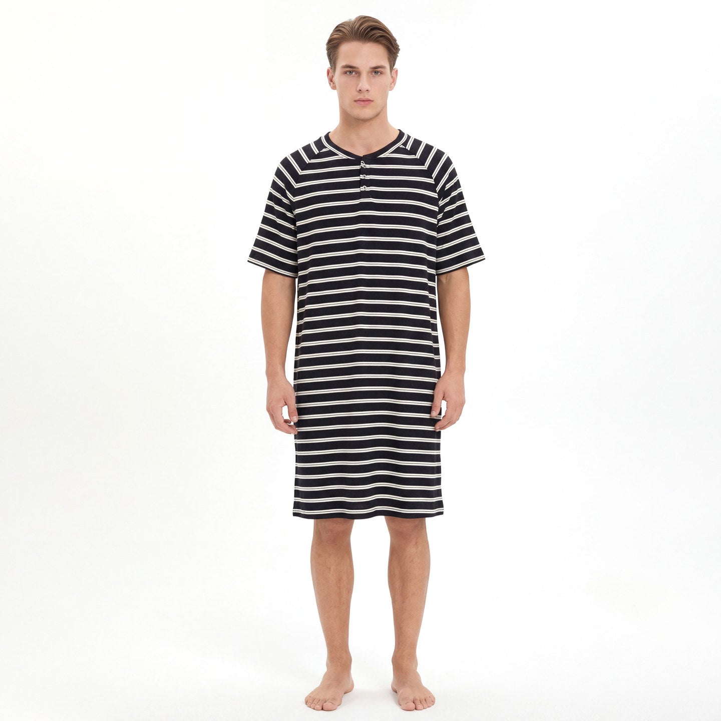 Men's Modal Loungewear Nightgown – Long One-Piece Robe