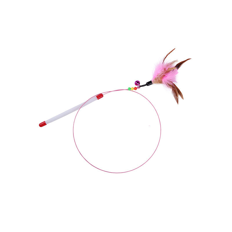 Interactive Cat Teaser Fishing Rod with Feather and Bell