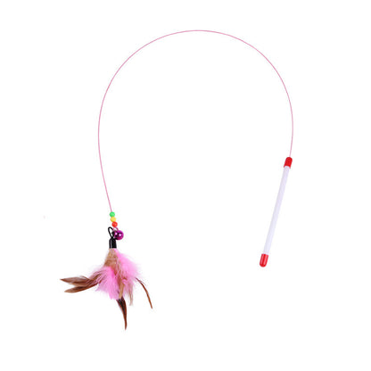 Interactive Cat Teaser Fishing Rod with Feather and Bell
