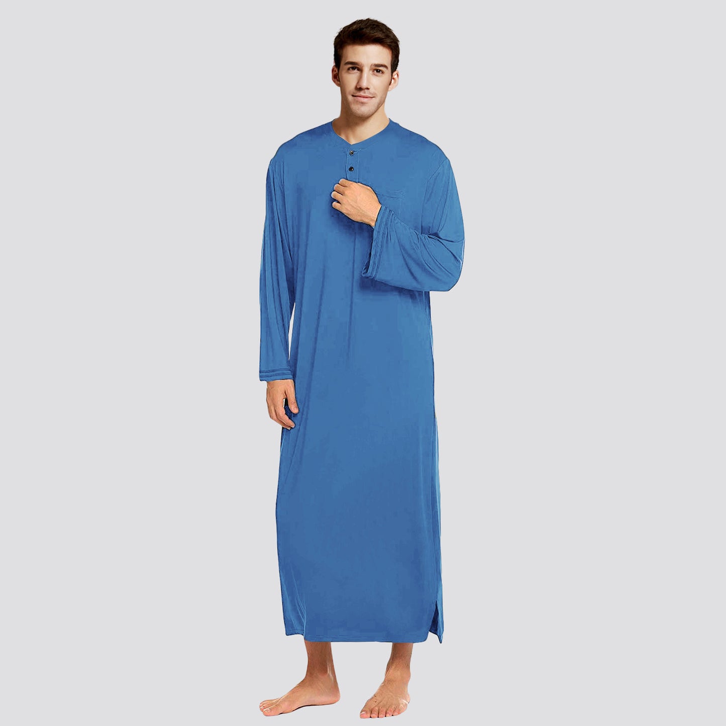 Men's Modal Loungewear Nightgown – Long One-Piece Robe