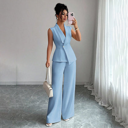 Elegant Sleeveless Vest and Pants Set