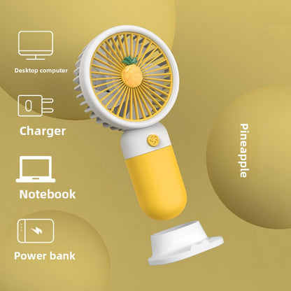Cartoon Fruit Handheld Mini Fan – USB Rechargeable, 3-Speed