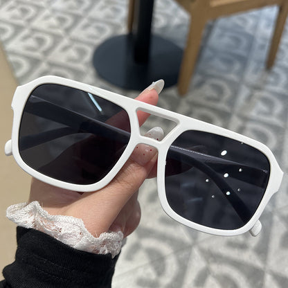 Candy Color Double Bridge Square Sunglasses — UV Protection