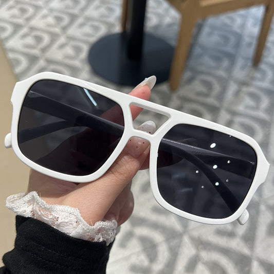 Candy Color Double Bridge Square Sunglasses — UV Protection