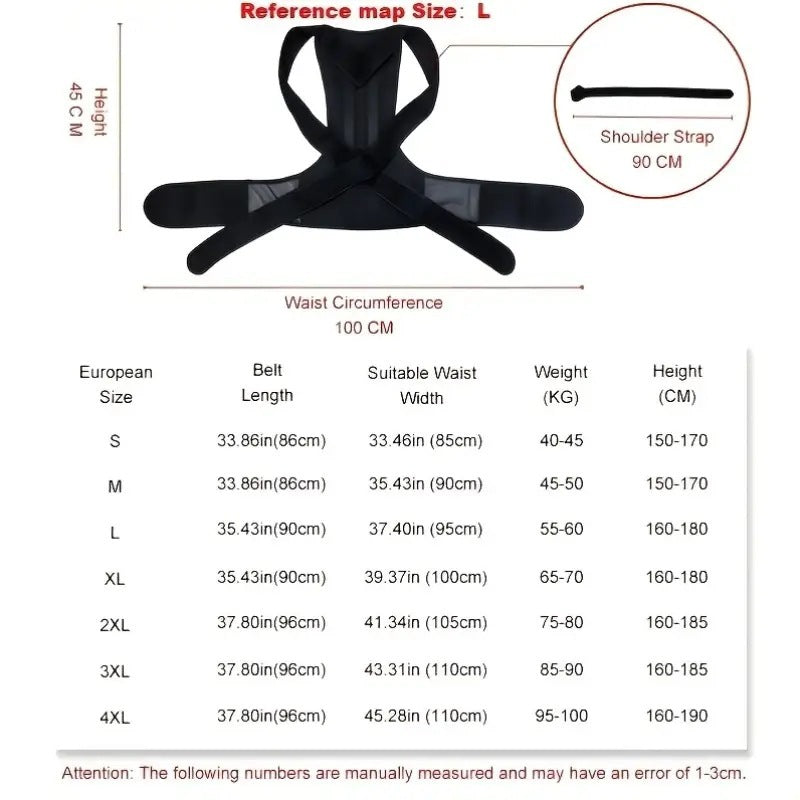 Adjustable Posture Corrector Belt — Back & Shoulder Support for Adults