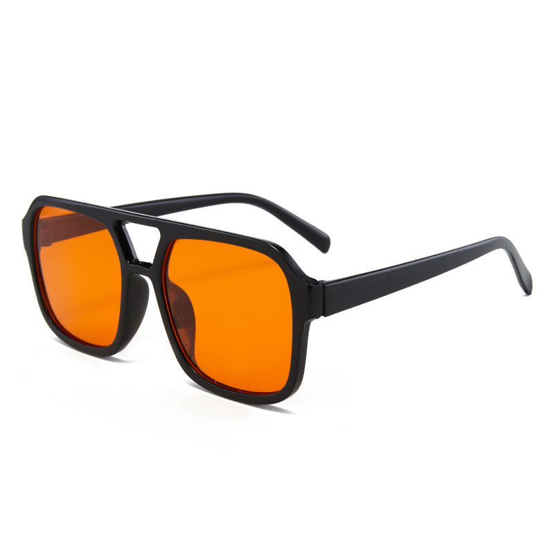 Candy Color Double Bridge Square Sunglasses — UV Protection