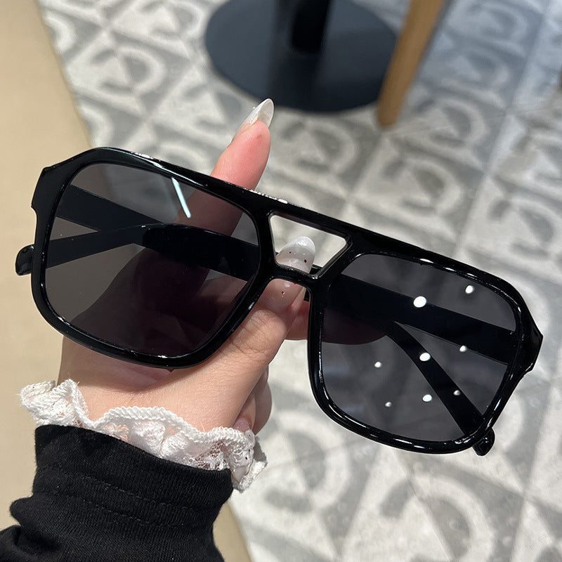 Candy Color Double Bridge Square Sunglasses — UV Protection