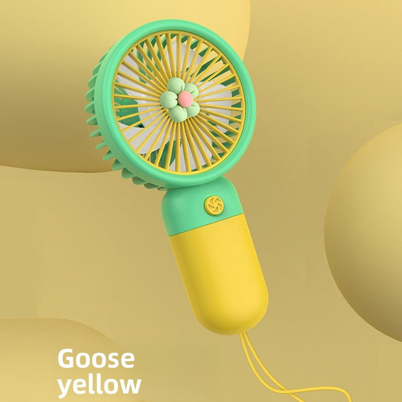 Cartoon Fruit Handheld Mini Fan – USB Rechargeable, 3-Speed