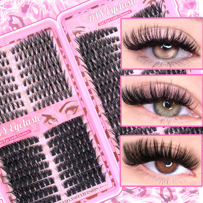 Segmented False Eyelashes Book Set — 40/60/80D Volume Lashes