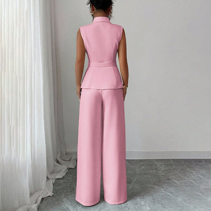 Elegant Sleeveless Vest and Pants Set